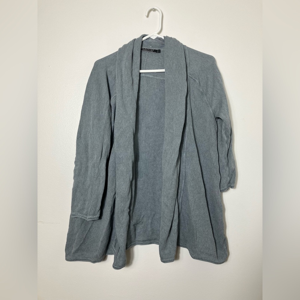 Peruvian Connection Open Cardigan Women's L 100% Linen 3/4 Sleeves quiet luxury